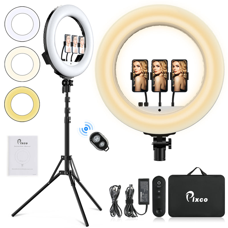 Pixco RL-495 18'' LED Ring Light Photography 60W 3200K-6000K 480pcs Bulbs With Remote Stand Kit - Pixco - Provide Professional Photographic Equipment Accessories