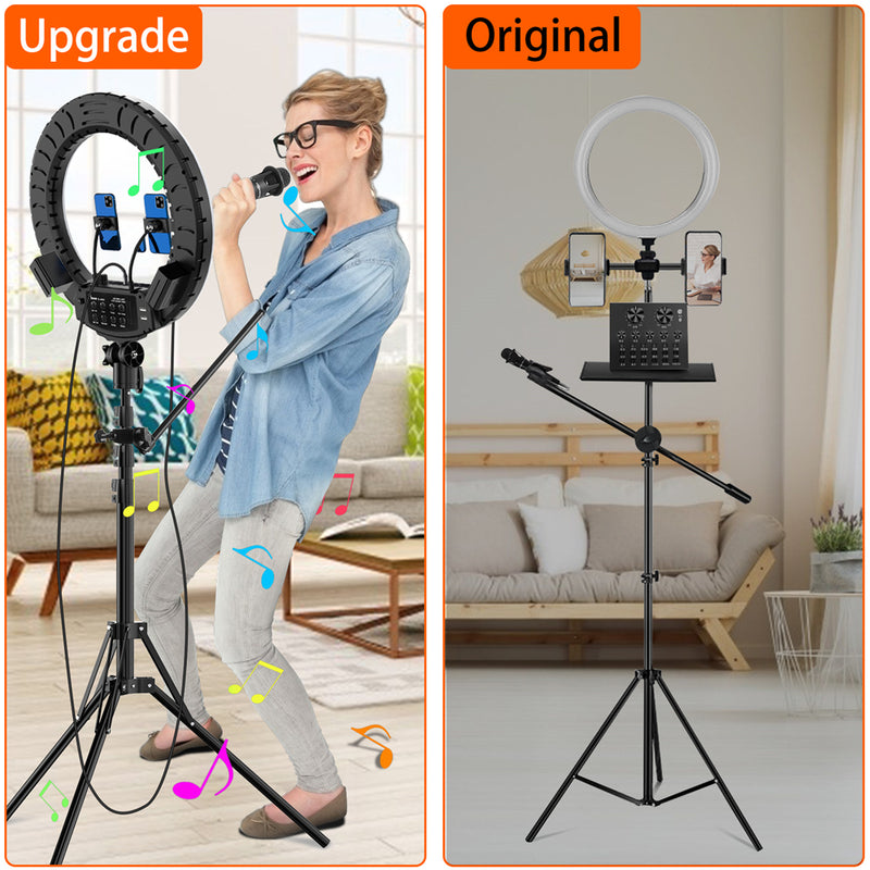 Pixco RL-495S 18'' LED Ring Light Built-in Live Sound Card With Stand Kit - Pixco - Provide Professional Photographic Equipment Accessories