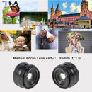 35mm F/1.6 Large Aperture HD MC Manual Prime Fixed Lens APS-C - Pixco - Provide Professional Photographic Equipment Accessories