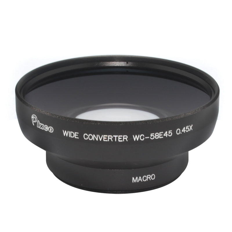 Professional 0.45X Wide Angle Lens with Macro Black For Canon Nikon Sony - Pixco - Provide Professional Photographic Equipment Accessories