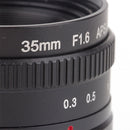 Pixco 35mm F1.6 APS-C Television TV CCTV Lens For 16mm C Mount Camera (Black) - Pixco - Provide Professional Photographic Equipment Accessories