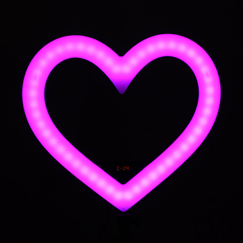 Pixco RL-290 19'' Colorful Heart-Shaped LED Ring Light Photography 48W 3200K-6000K 290pcs Bulbs With Remote Stand Kit - Pixco - Provide Professional Photographic Equipment Accessories